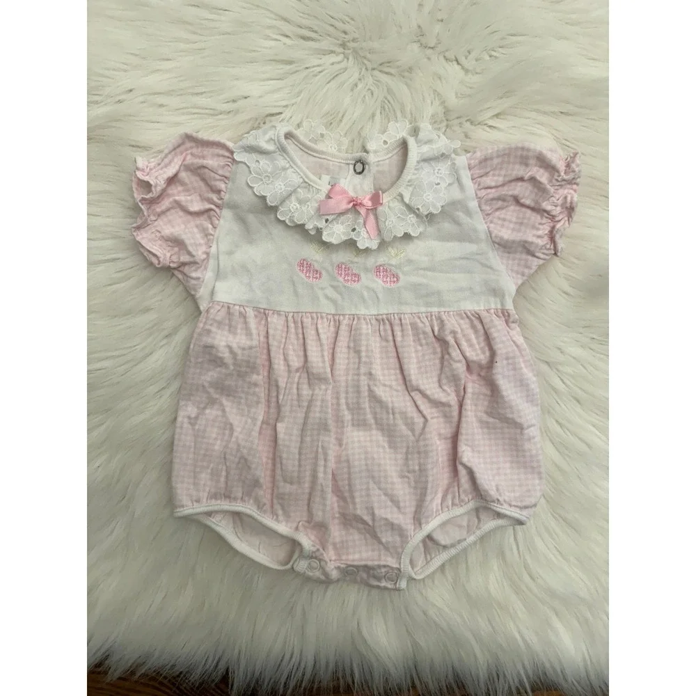 Vintage Carters pink cherry bubble size 0/3m EUC